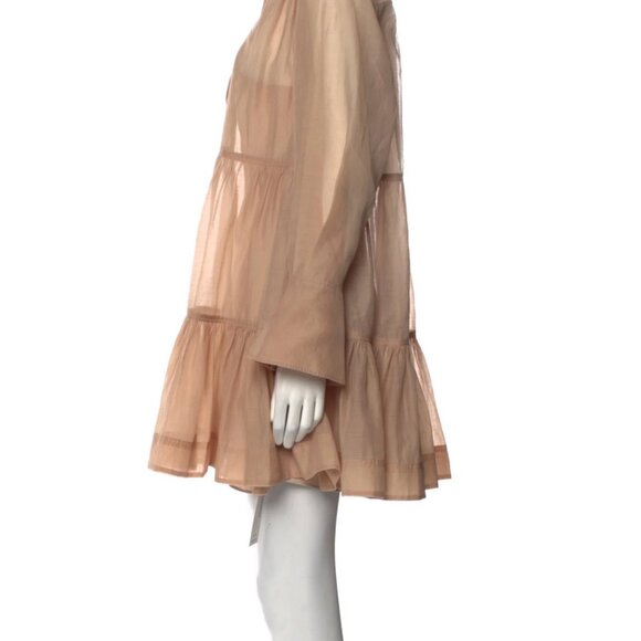 Jonathan Simkhai Sheer Tan Mini Dress - Picture 2 of 7